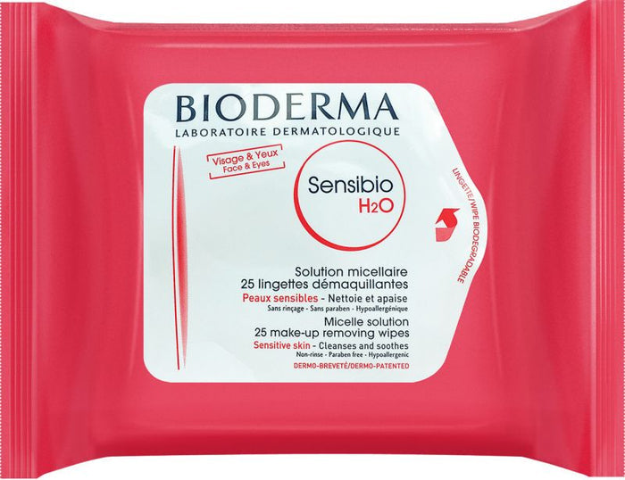 B-DERMA SENSIBIO H2O FACE WIPES 25S - Makkah Pharmacy