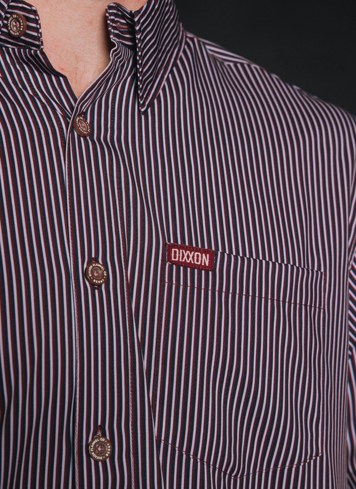 Benny Triple Stripe Short Sleeve - Maroon