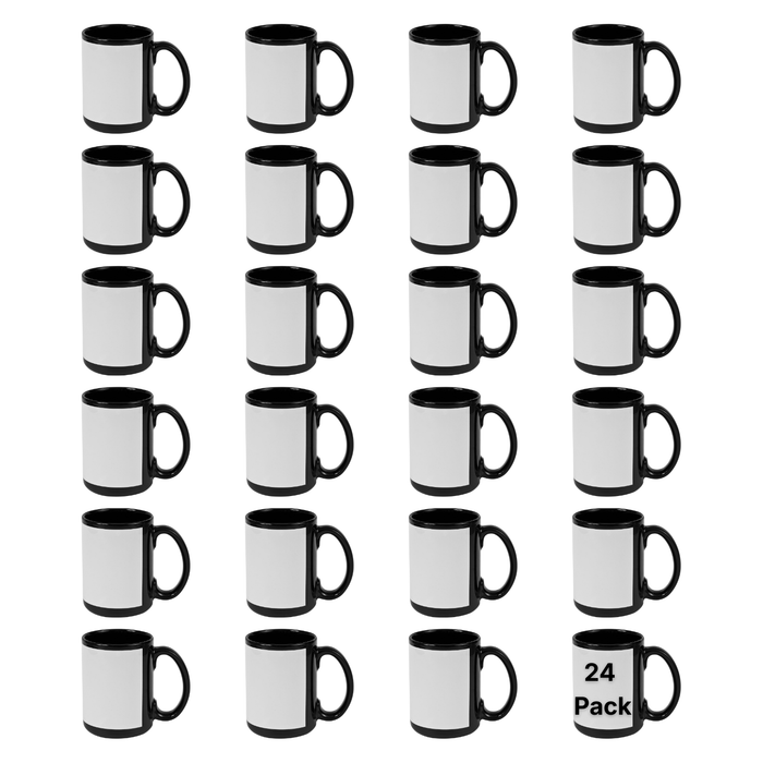 Craft Express 15oz Black Sublimation Mug with White Patch