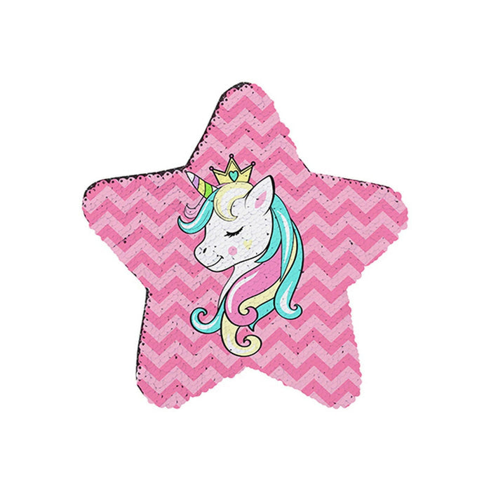 Craft Express 2 Pack 7" Star Sequin Sublimation Patches.