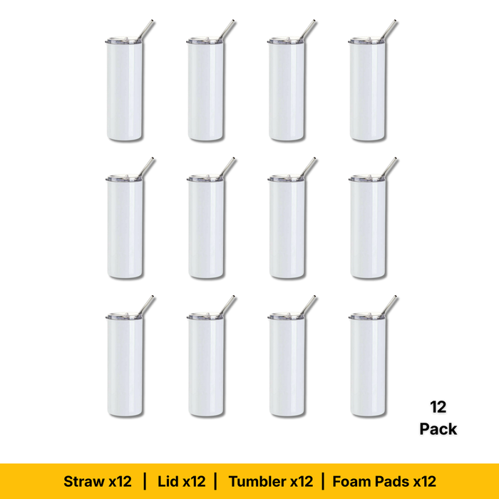 Craft Express 20oz Stainless Steel Skinny Sublimation Tumblers