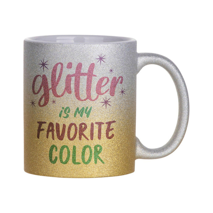 Craft Express 6 Pack 11oz Glitter Ceramic Sublimation Mugs – Sublimation-Ready Drinkware.