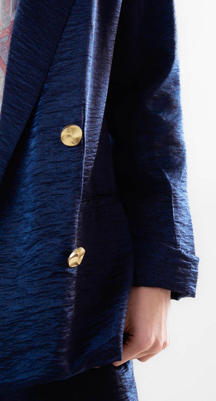 Double breasted satin effect relaxed blazer wholesale
