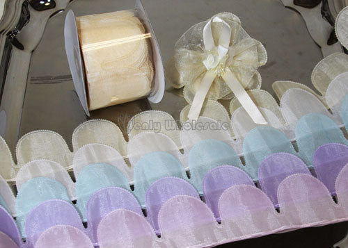 Flower Petal Almond Holder Ribbon (10 Yards) ivory