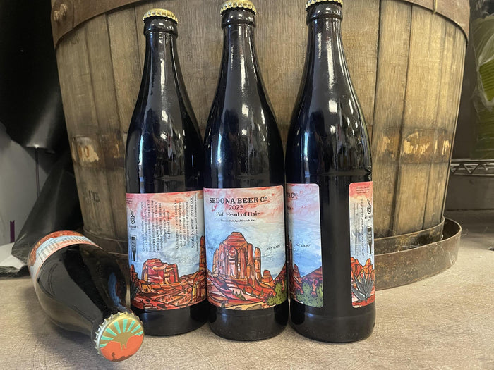 Full Head of Hair (Tequila Oak Aged Scotch Ale) - Sedona Brewing Co - 500 ml bottle
