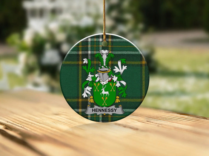 Hennessy Family Crest Round Hanging Ornament