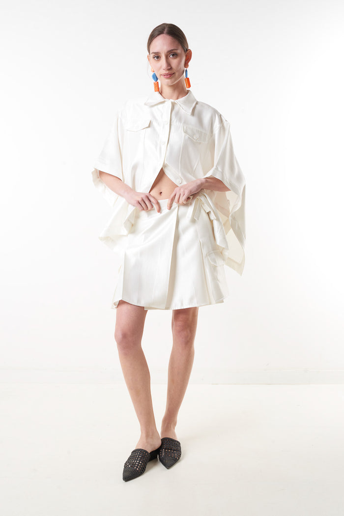 High waist mini wrap skirt with tie detail wholesale