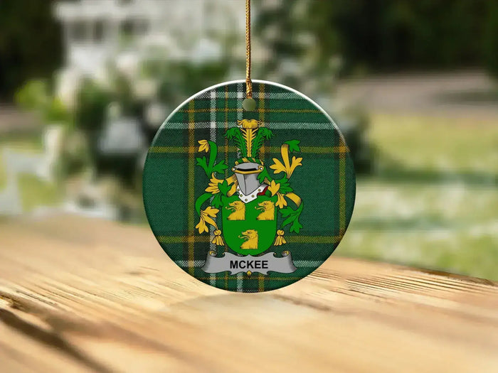McKee Family Crest Circular Ornament