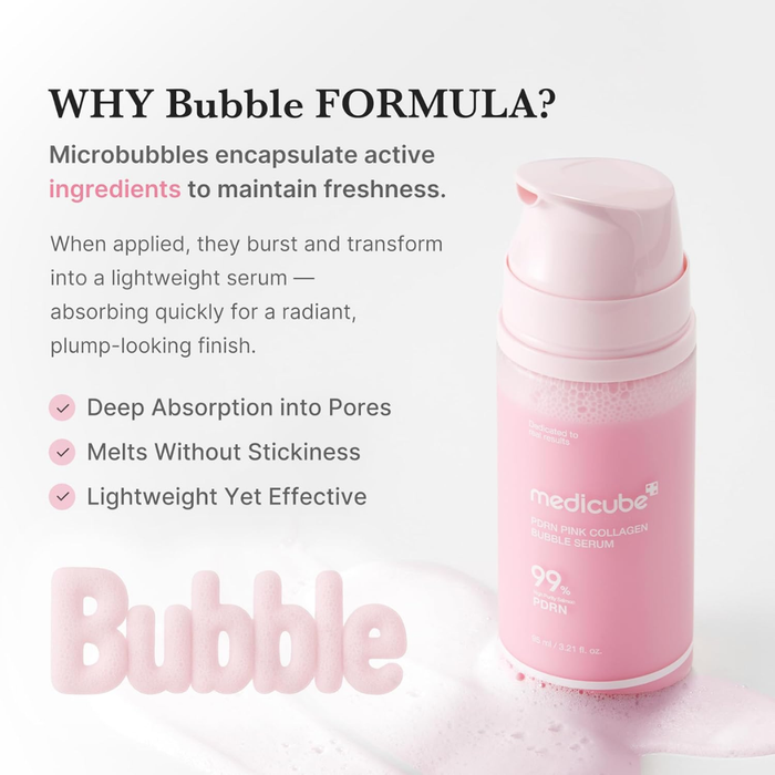 Medicube PDRN Pink Collagen Bubble Serum Nudie Glow Australia