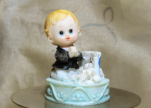 Poly Resin First Communion Praying Boy Figure (12 pieces)