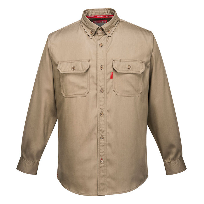 PORTWEST - KHAKI - BIZFLAME SHIRT *