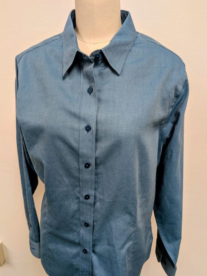 RED HOUSE - TEAL BLUE WOMENS LONG SLEEVE SHIRT *