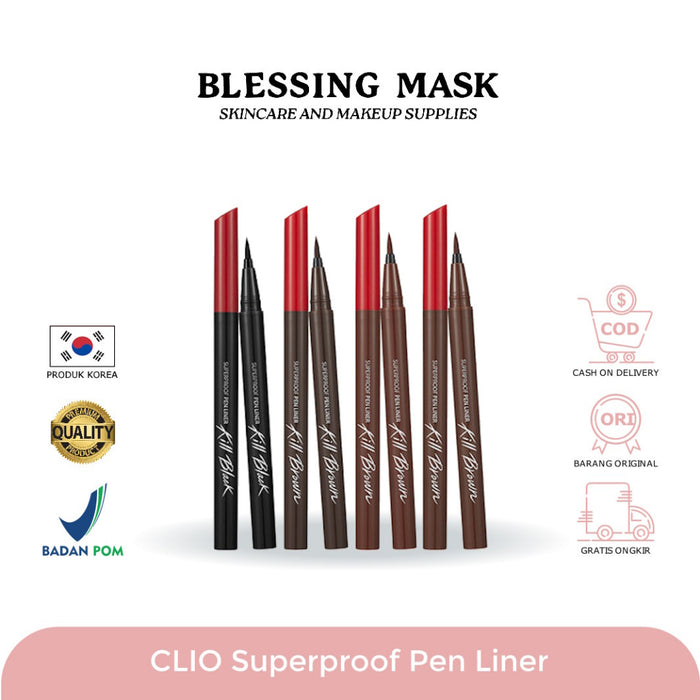 (RENEWED) Clio Superproof Pen Liner Kill Black 01 Black
