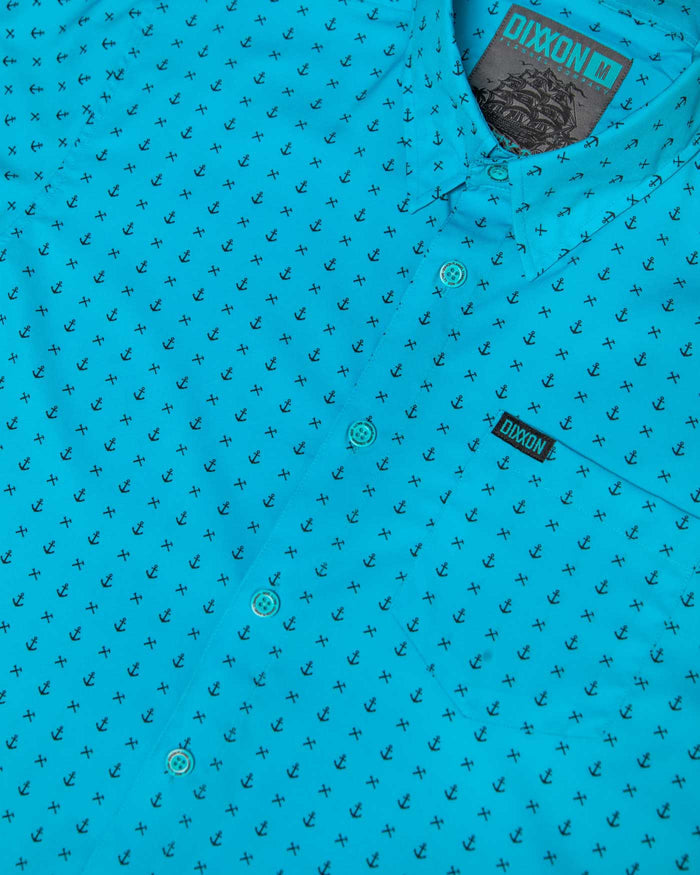 Salty Dog Short Sleeve Party Shirt - Tiffany