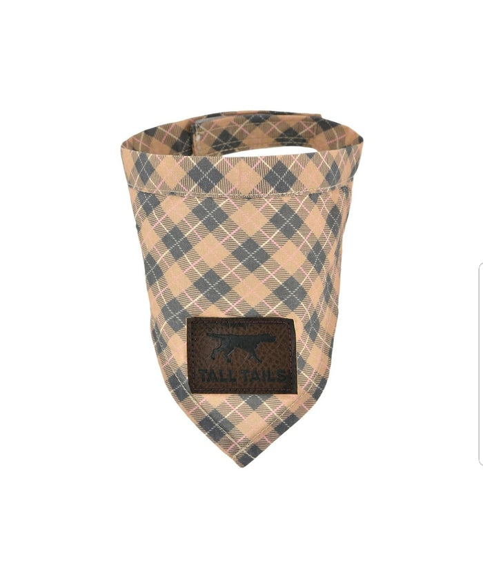 Tall Tails - Plaid Tan Bandana