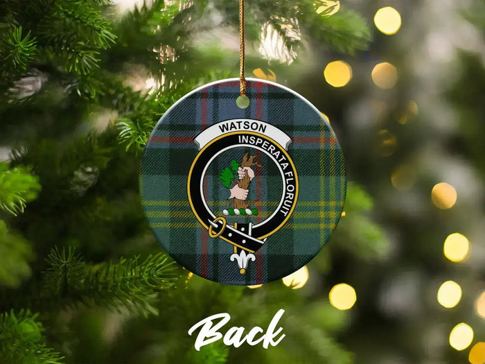 Custom Watson Clan Crest Christmas Ornament