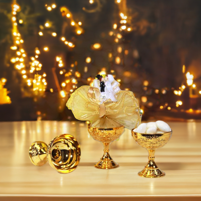 12PCS Plastic Chalice Cup Gold 2.75" Tall Communion Decoration