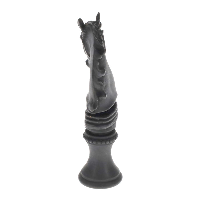 2-1/4" Tall Brass Finial, Chess Knight, Statuary Bronze, 1/4-27F Tap (15163ST)