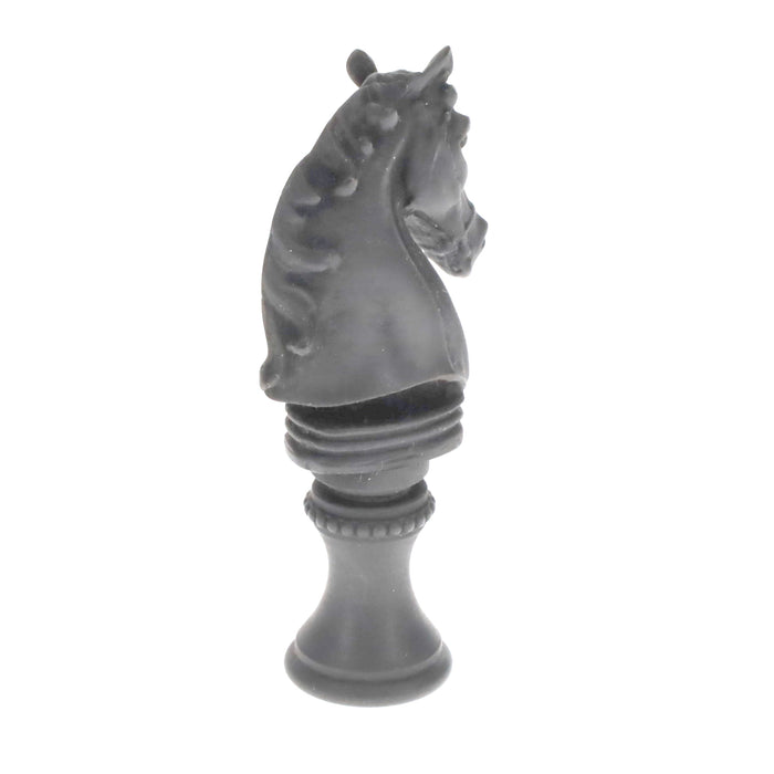 2-1/4" Tall Brass Finial, Chess Knight, Statuary Bronze, 1/4-27F Tap (15163ST)