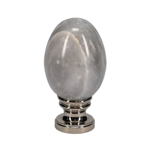 2-1/4" Tall Finial, Marble Egg, Nickel Finish, 1/4-27F Tap (15173N)
