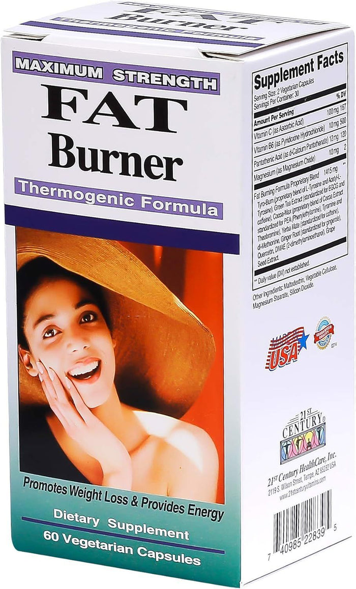 21St Century Fat Burner Vegetarian Capsules 60 Pieces - Makkah Pharmacy