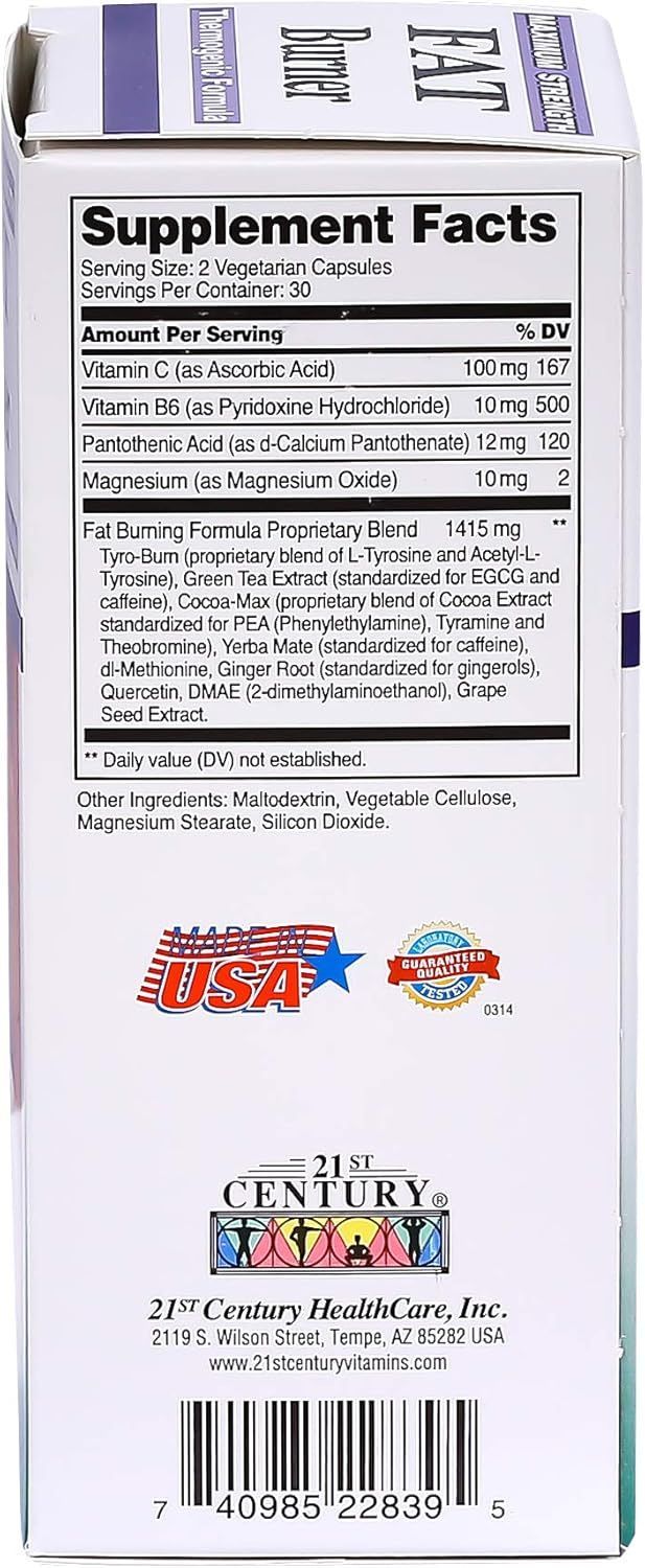 21St Century Fat Burner Vegetarian Capsules 60 Pieces - Makkah Pharmacy