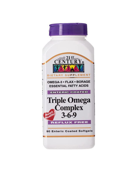 21st Century Triple Omega Complex Softgel, 30 Pieces - Makkah Pharmacy