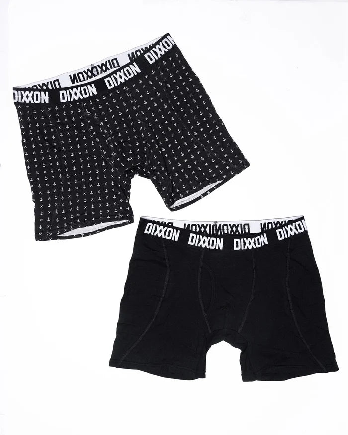 2PK BOXER BRIEFS - Black Salty Dog / Solid Black