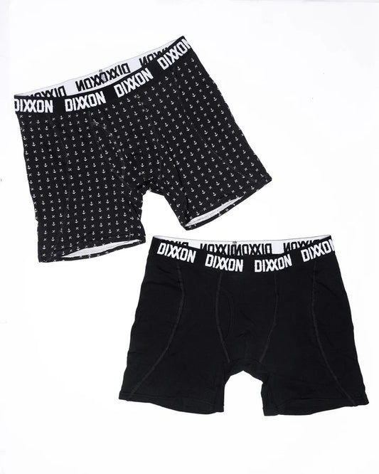 2PK BOXER BRIEFS - Black Salty Dog / Solid Black
