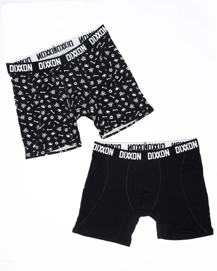 2PK BOXER BRIEFS - Bone Zone / Solid Black