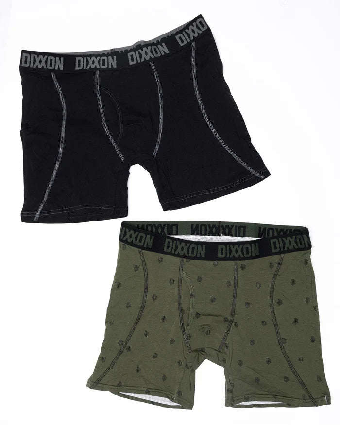 2PK BOXER BRIEFS - OD Green Insignia / Solid Black