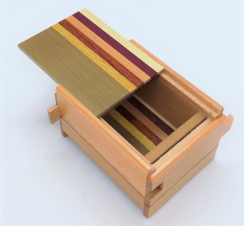 3 Sun 12 Step Natural Wood Japanese Puzzle Box (Version 2)