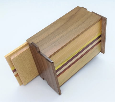 4 Sun 12 Step Limited Edition Natural Wood Japanese Puzzle Box