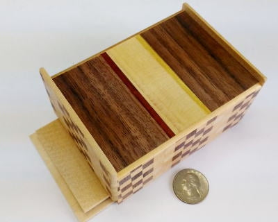 4 Sun 4 Step Hexagon Yosegi Japanese Puzzle Box