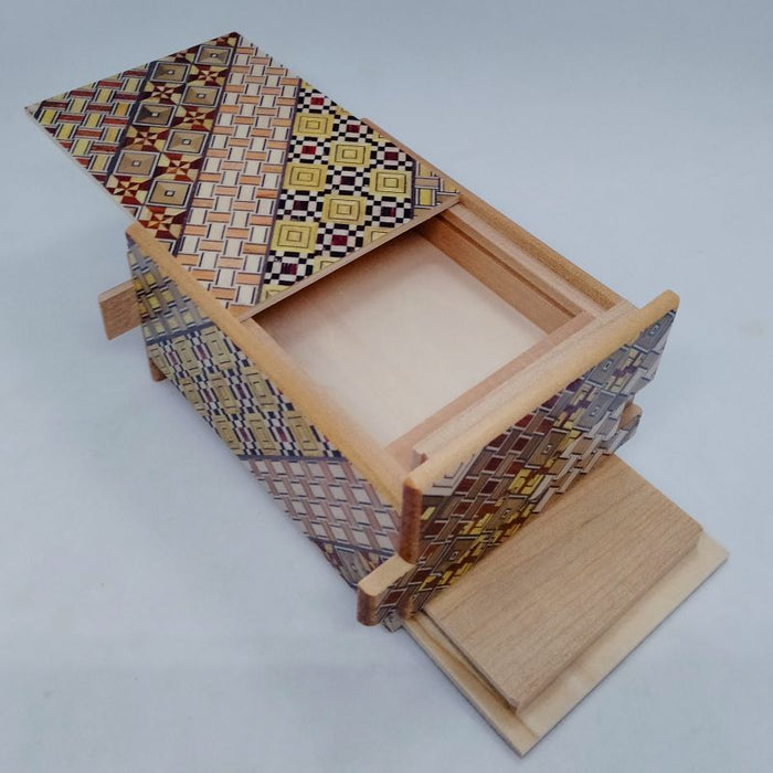 4 Sun 7 + 5 Step DOUBLE COMPARTMENT Yosegi  Japanese Puzzle Box