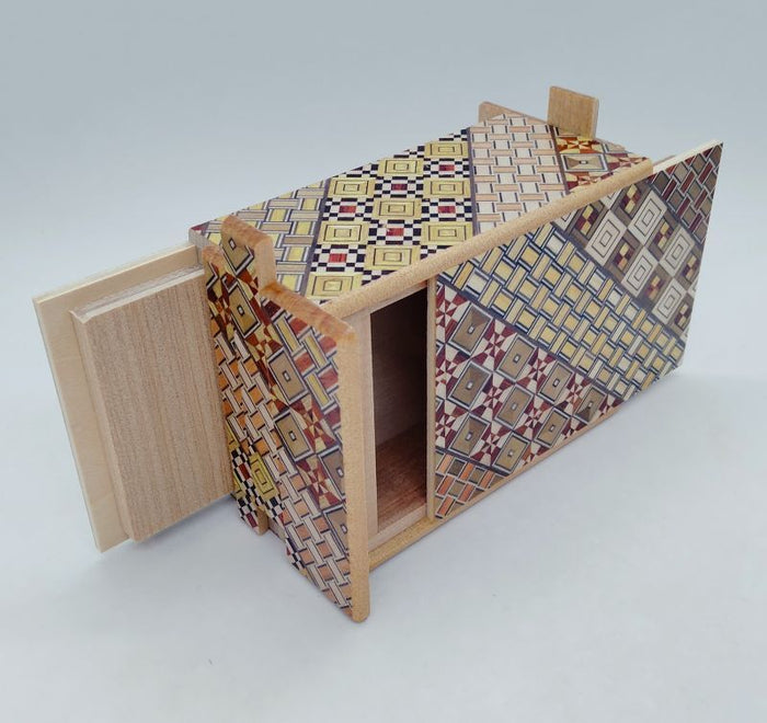 4 Sun 7 + 5 Step DOUBLE COMPARTMENT Yosegi  Japanese Puzzle Box