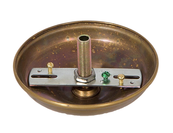 5-1/2 Inch Antique Brass Round Canopy, Choice of Kit or Canopy only (10803A)