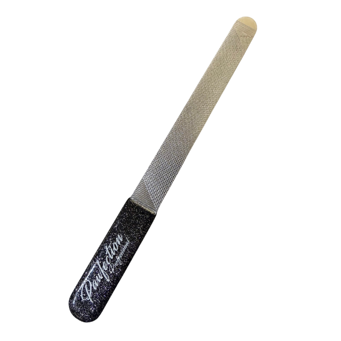 5" Engraved Nail File w/ Black Glitter Handle