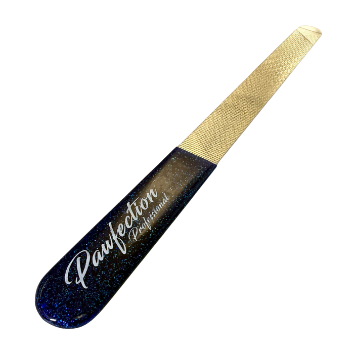 5" Engraved Nail File w/ Blue Glitter Handle
