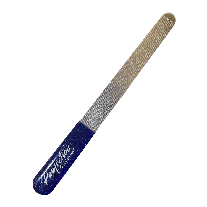 5" Engraved Nail File w/ Blue Glitter Handle