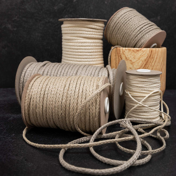 5.6mm Hemp Braided Cords (50m roll; ~164') (100% Biodegradable)