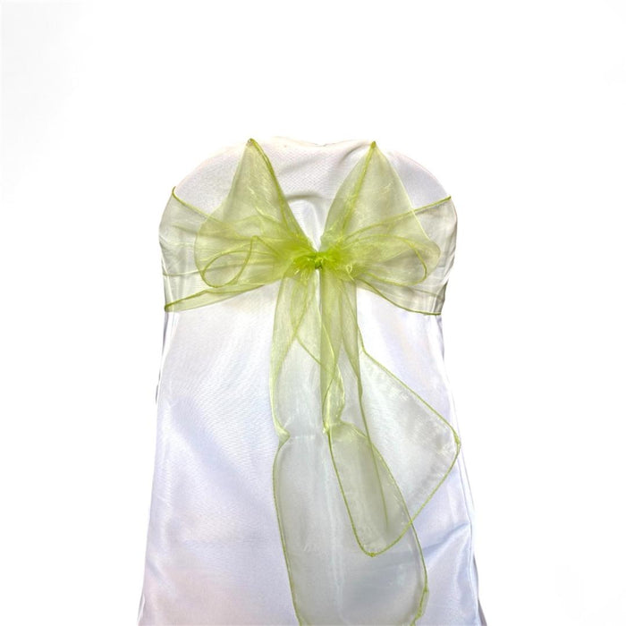 9" x 10 Ft Organza Chair Bows/Sashes Apple Green (12 pieces)