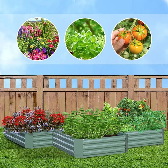90cm Rectangle Galvanised Garden Bed
