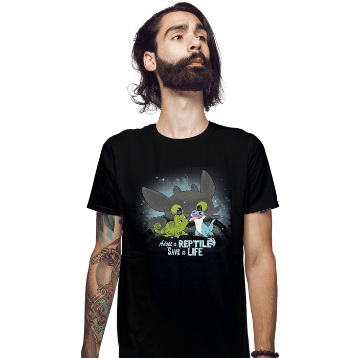 Shirts Fitted Shirts, Mens / Small / Black Adopt A Reptile