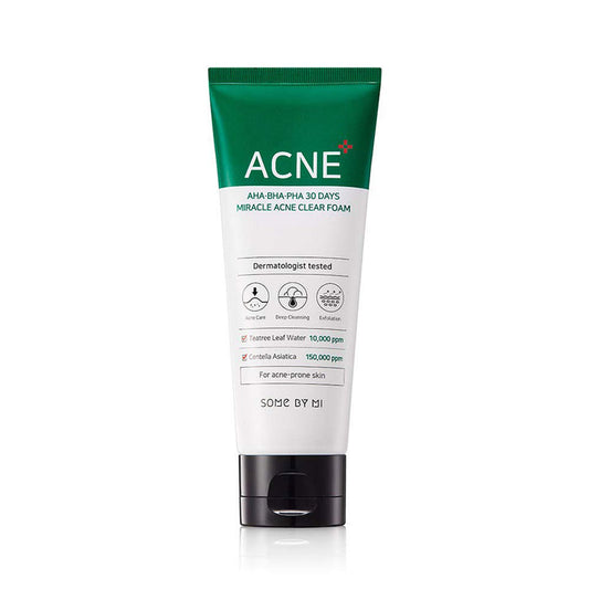 Some By Mi AHA BHA PHA 30 Days Miracle Acne Clear Foam Nudie Glow Korean Skin Care Australia