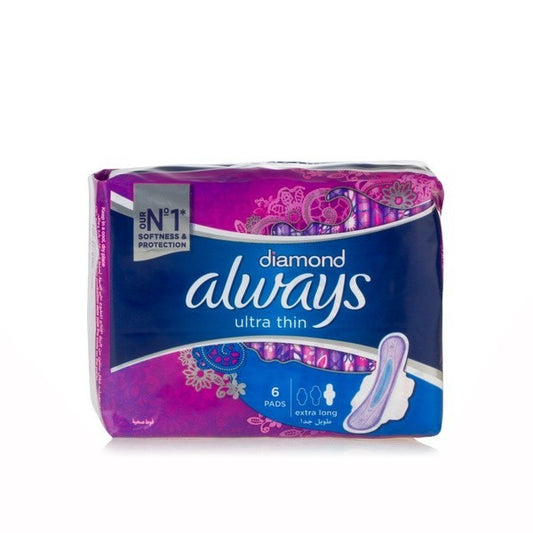 Always Diamond Ultra-Long Ultra-Slim Hygienic 6 Packs