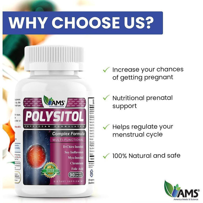 AMS Polysitol Female Fertility Supplement, 90 caplets - Makkah Pharmacy