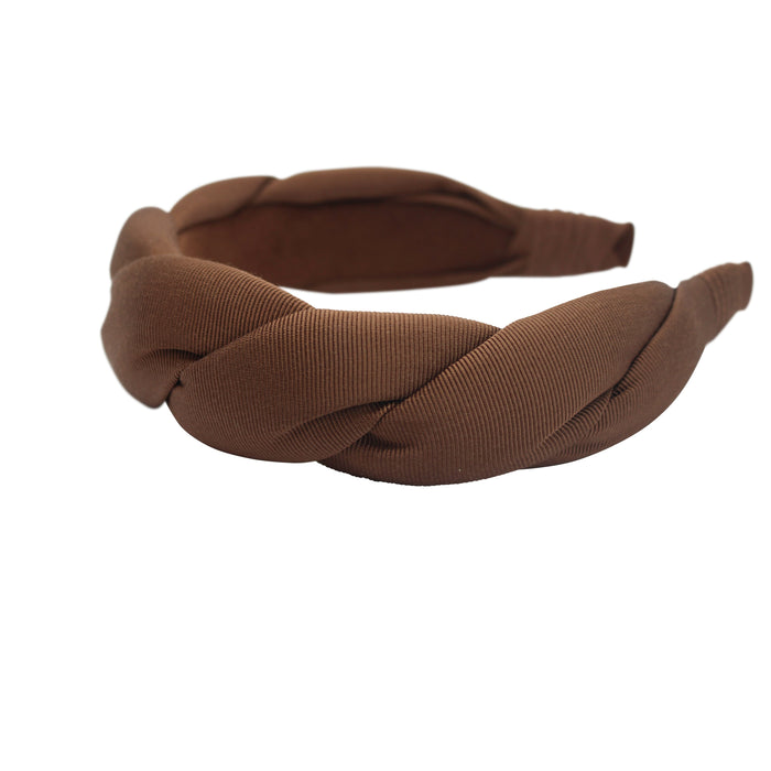 Anna Fashion twist grosgrain headband light brown