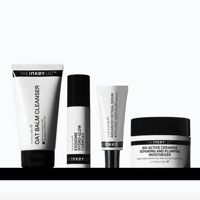 Set of skincare products from The Inkey List on a white background