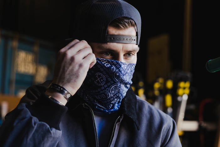 Bandana Neck Gaiter - Navy / White